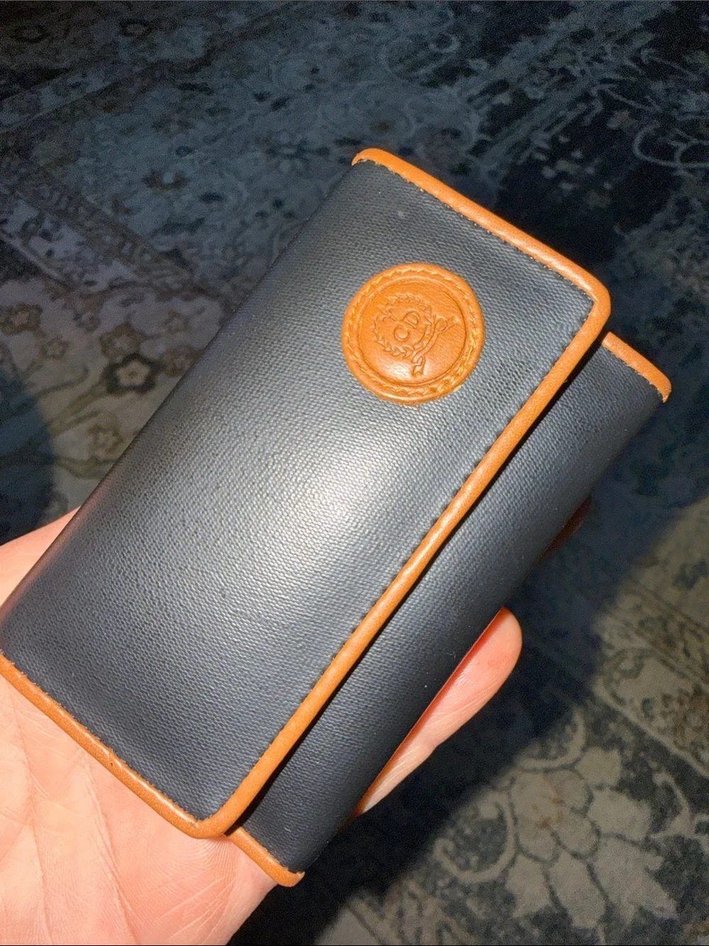 Christian Dior Black Card & Key Holder with Tan Trim